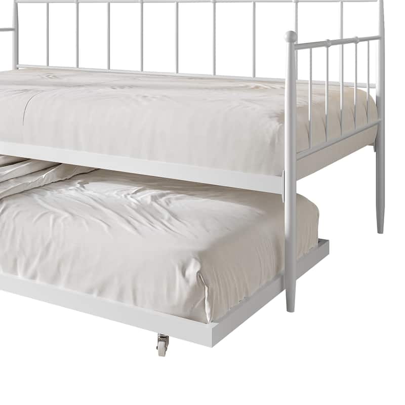 CraftPorch Minimalist Twin Size Metal Daybed with Trundle