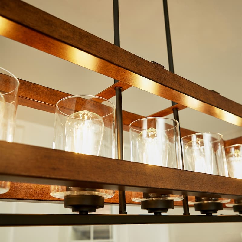 5 Light Statement Rectangle Lantern Chandelier - 36"x8.55"x53"