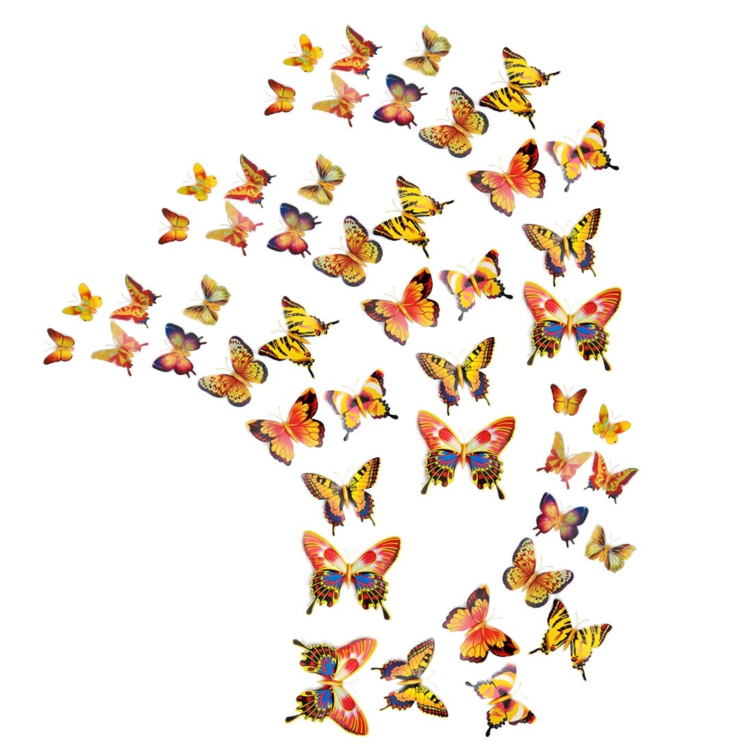 Shop 48pcs 3d Butterfly Wall Sticker Decal With Sticker For