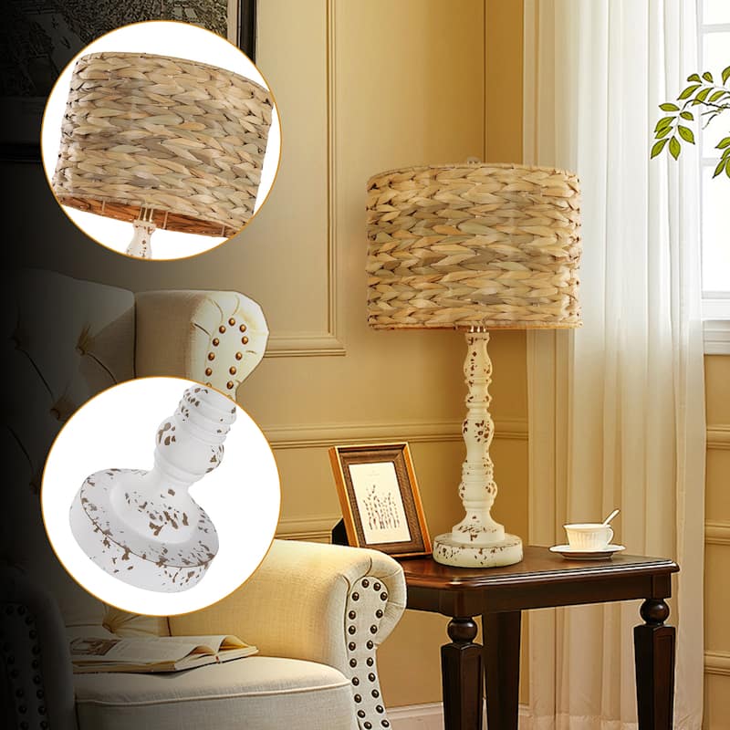 Resin Table Lamps with Weaved Grass Shade