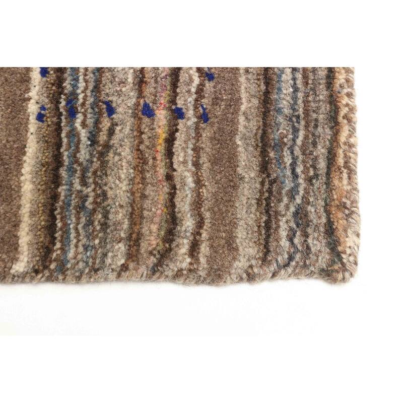 ECARPETGALLERY Hand Loomed Kashkuli Gabbeh Brown Wool Rug - 3'2 x 4'7