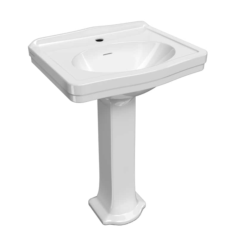 Whitehaus B-LO914-LO915-1H 22-7/8" Oval Vitreous China Pedestal - White