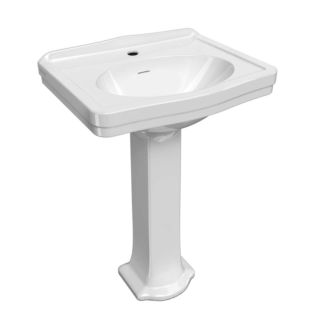 Whitehaus B-LO914-LO915-1H 22-7/8" Oval Vitreous China Pedestal