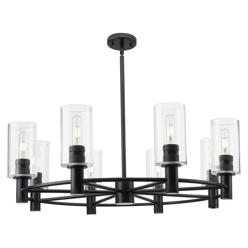 Innovations Lighting 434-8CR-G434-7CL Crown Point 8 Light 32" Wide - Matte Black