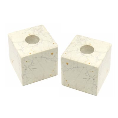 Cube Soapstone Candle Holders Set of 2