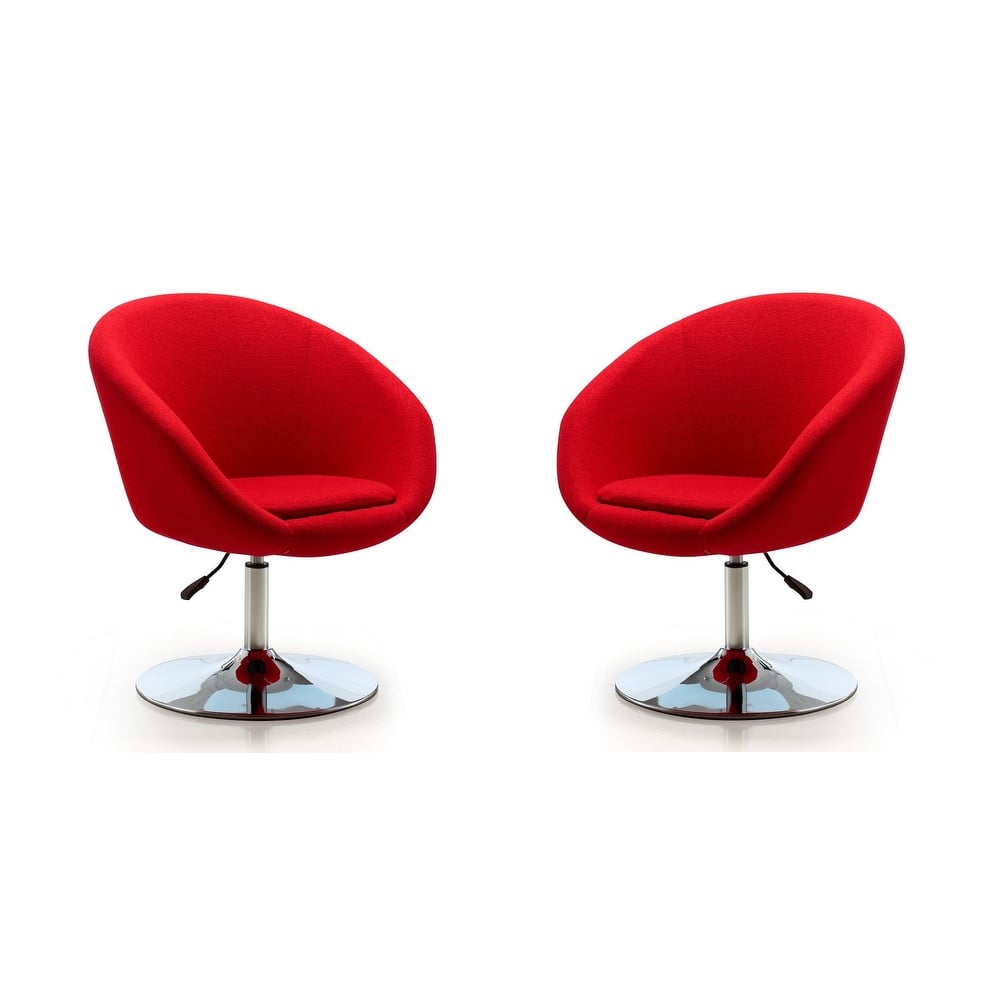 Manhattan Comfort Hopper Chrome Faux Leather Adjustable Height Chair (Set of 2)