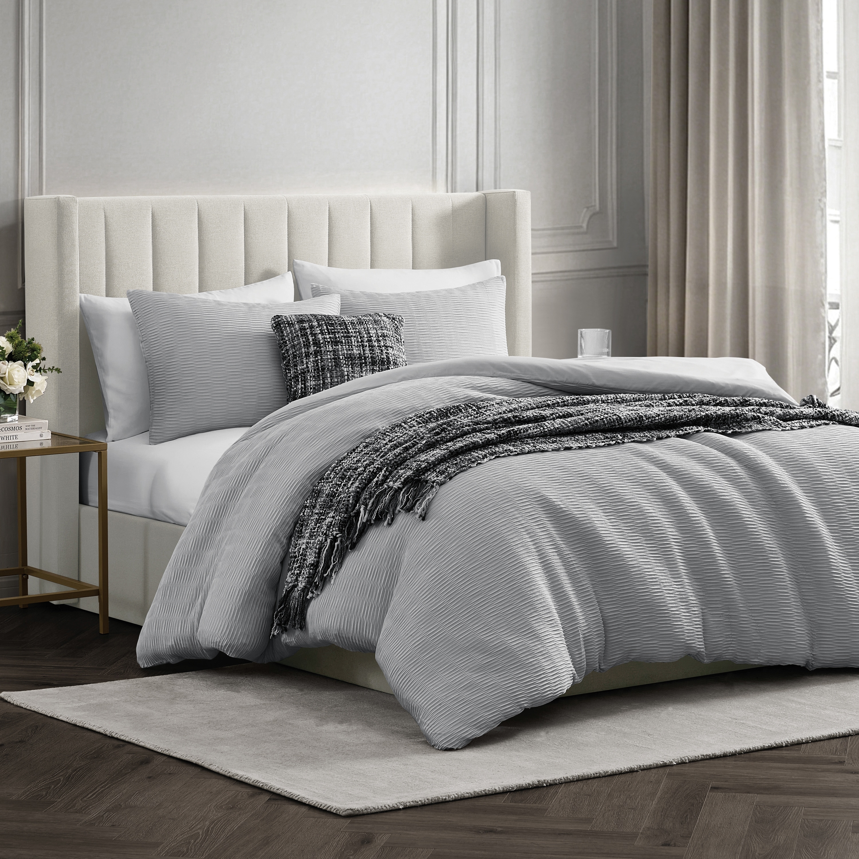 KARL LAGERFELD PARIS Karl Pleated Bed-in-a-Bag Comforter Set