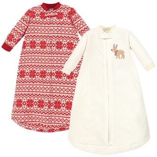 Hudson Baby Infant Long-Sleeve Fleece Sleeping Bag, Reindeer, 0-9 Months - Reindeer - 0-9 Months