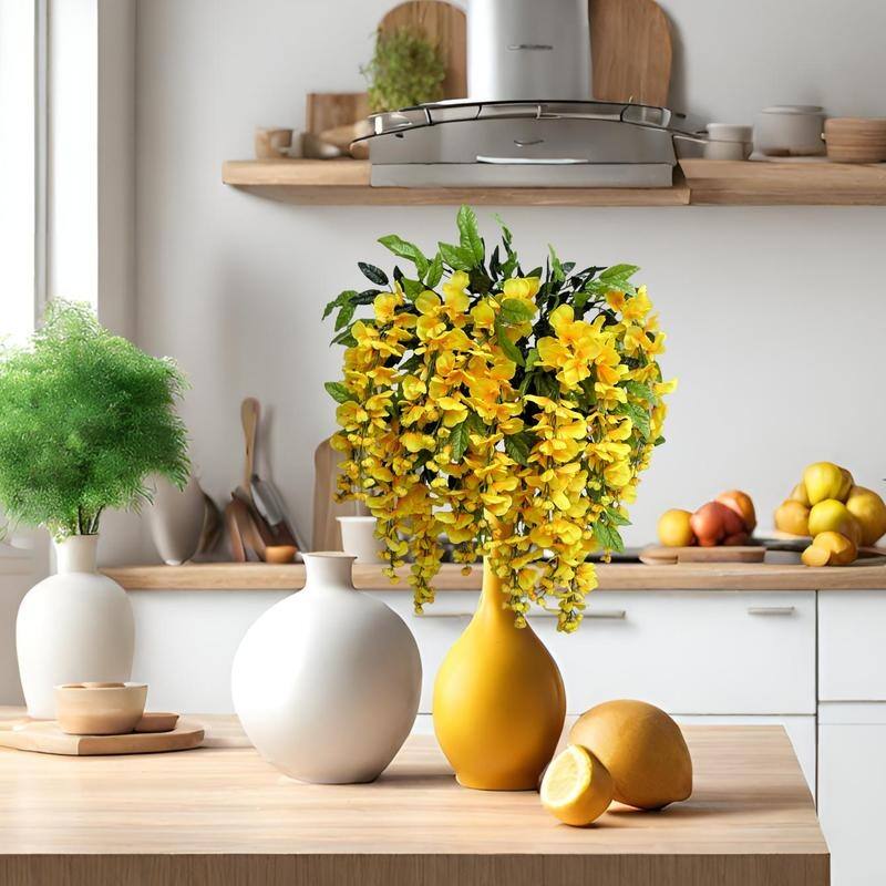 Faux Wisteria Flower Stems Bunch