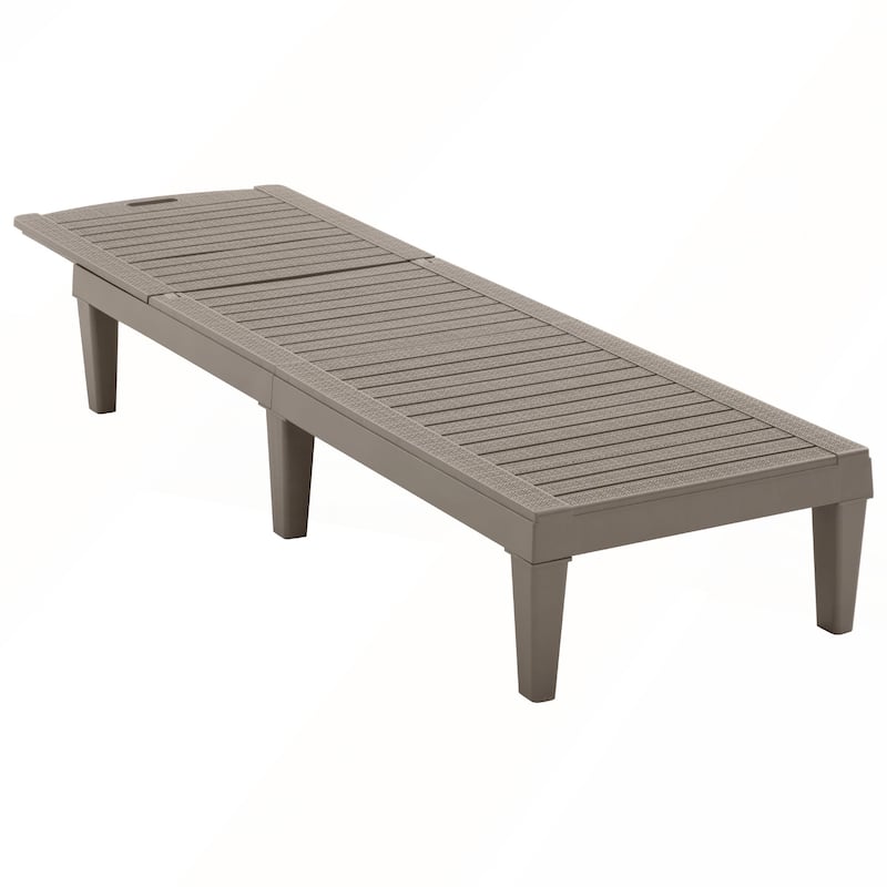 2-Piece Outdoor Chaise Lounges with Adjustable Backrest