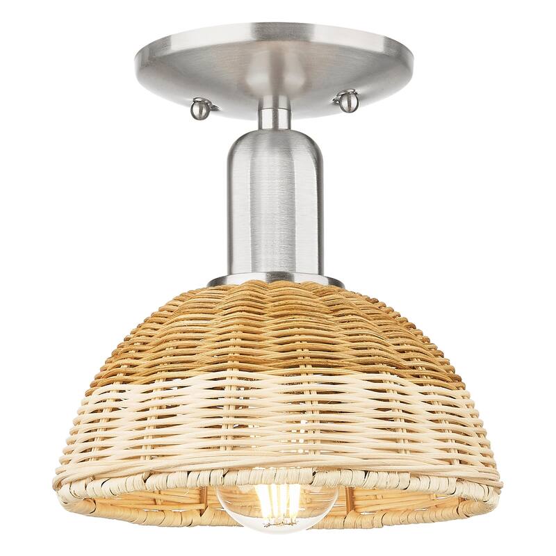 Innovations Lighting 716-1C-NBD2-75-NAT Natural Ballston Dome 8" Wide - Brushed Satin Nickel