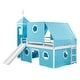 preview thumbnail 5 of 7, Blue Full Size Pine Wood Castle-Inspired Bunk Bed with Slide and Ladder