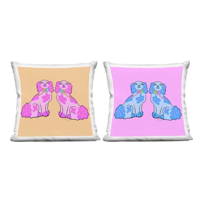 Stupell Bright Whimsy Dog Pairs Decorative Printed Throw Pillow Design by Katie Conley (Set of 2)