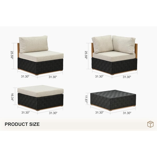 dimension image slide 2 of 4, PURPLE LEAF GLFSF Outdoor sofas Black sofa with white seat for Yard Porch Deck Patio Conversation Sets