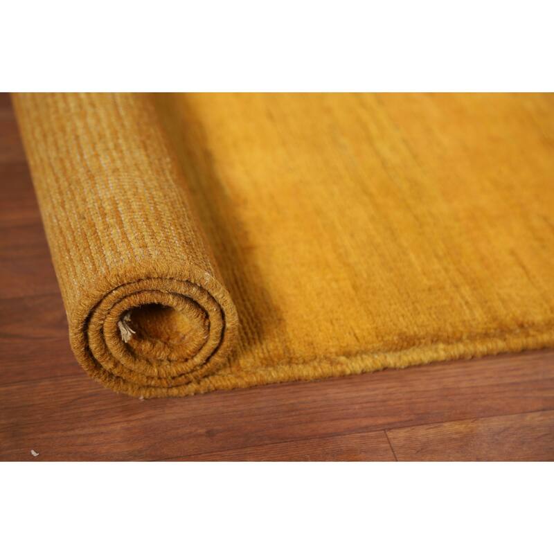 Yellow Gabbeh Oriental Foyer Rug Hand-Knotted Wool Carpet - 3'3"x 3'10"