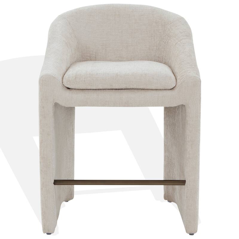 SAFAVIEH Couture Kagan Chenille 27-inch Counter Stool - 26"W x 24"D x 35"H