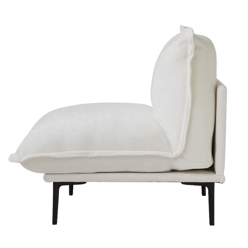 111.02'' Down Filled Sectional Sofa Couch Chenille Fabric Upholstery L-Shaped Sofa with Ottoman