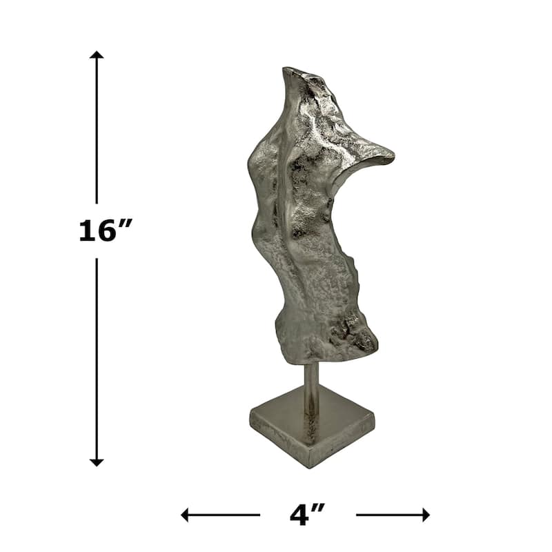 16 Inch Tall Decorative Handmade Aluminum Abstract Body Sculpture - 8 x 4 x 16 in