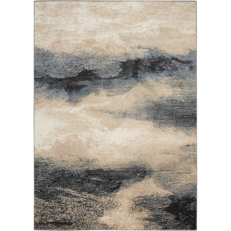 Foyew Power Loomed Abstract Modern Non Skid Stain Resistant Area Rug By HomeRoots