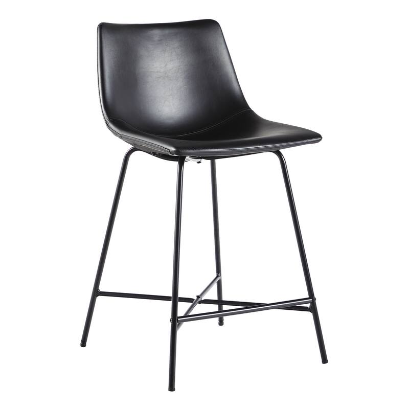 Modern Upholstered Counter Stool with Metal X Base