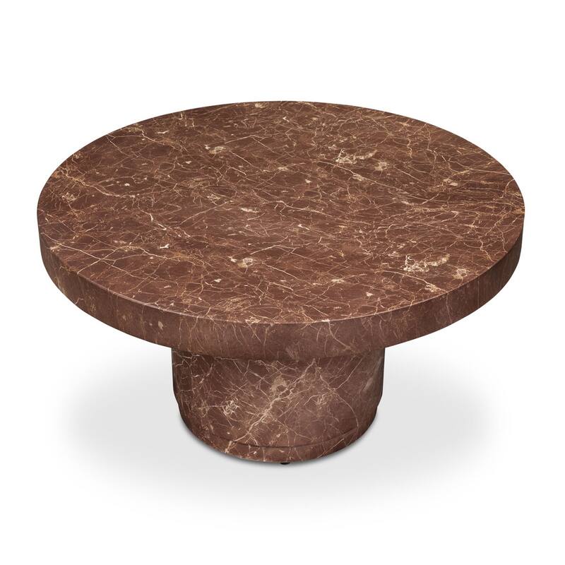 Treso Round Concrete Coffee Table with Marble Finish