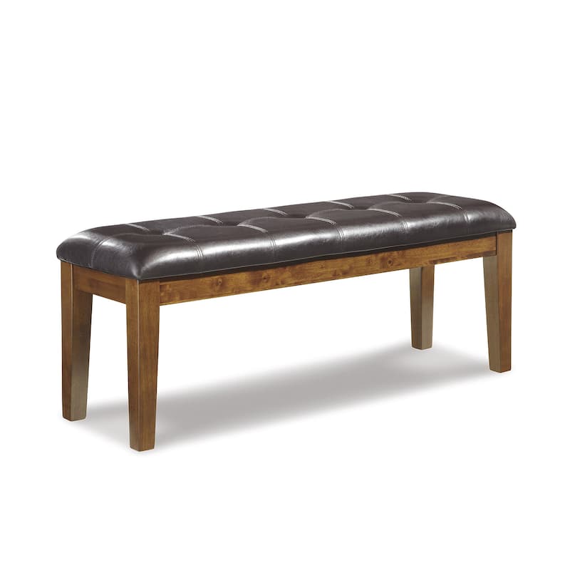 Signature Design by Ashley Ralene Brown Leatherette Dining Bench - 49.75" W x 16.25" D x 18.5" H