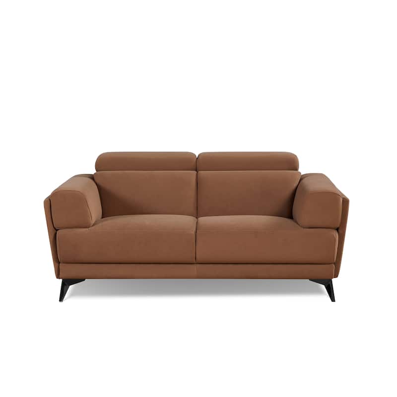 Contemporary Brown Living Room Sofa with Adjustable Headrest
