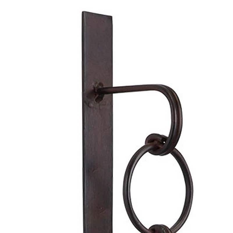 Metal Wall Sconce with Glass Hurricane and Chain Design Holder, Black