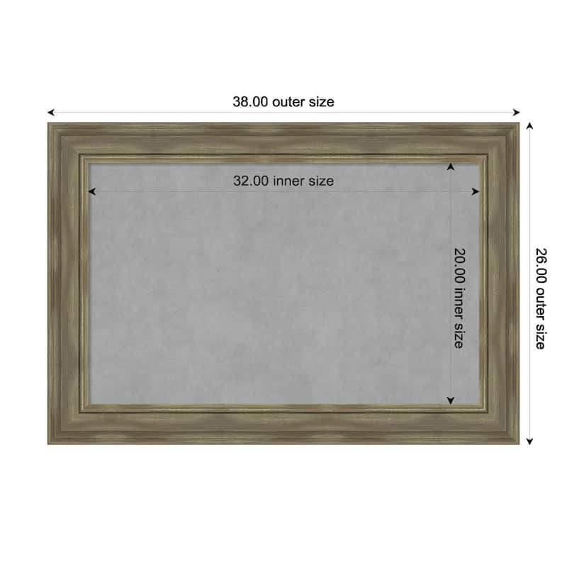 Amanti Art Alexandria Greywash Framed Magnetic Board - Board Size 32x20