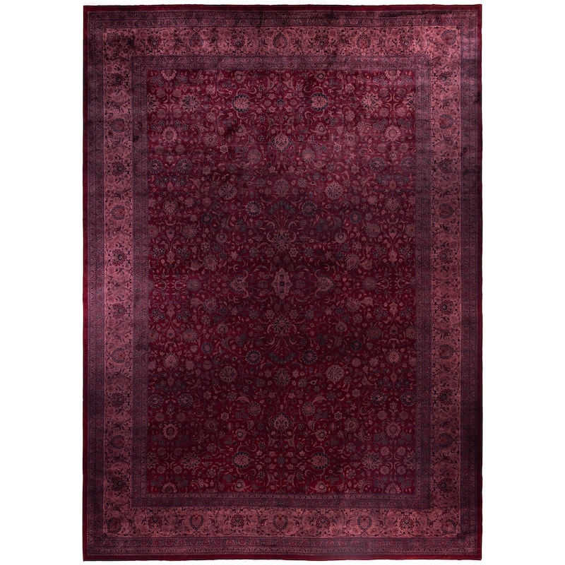 Overdyed One-of-a-Kind Hand-Knotted Area Rug - Pink - 12' 4" x 17' 0"