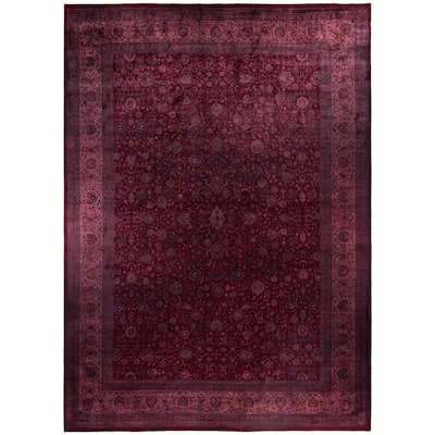 Overdyed One-of-a-Kind Hand-Knotted Area Rug - Pink - 12' 4" x 17' 0"