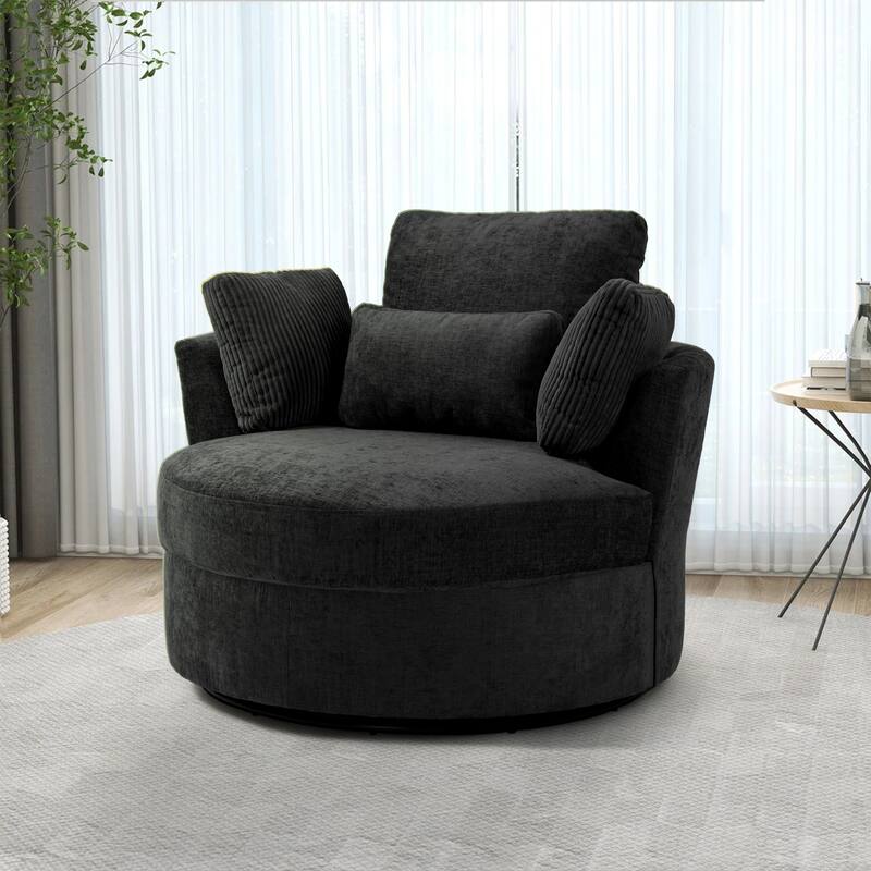 Modern Swivel Chair with Pillows for living room