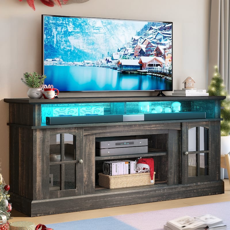 Moasis 58" Highboy TV Stand Farmhouse Entertainment Center Media Console for TV up to 65" - 58 inches