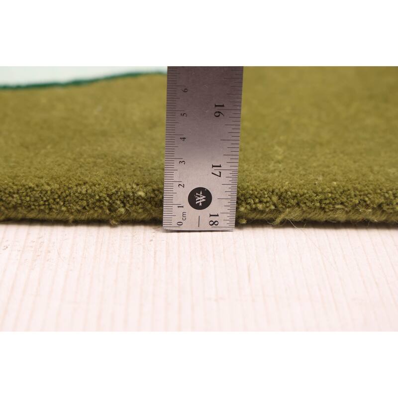 ECARPETGALLERY Hand Tufted Timeless Olive Wool Rug - 9'1 x 12'0