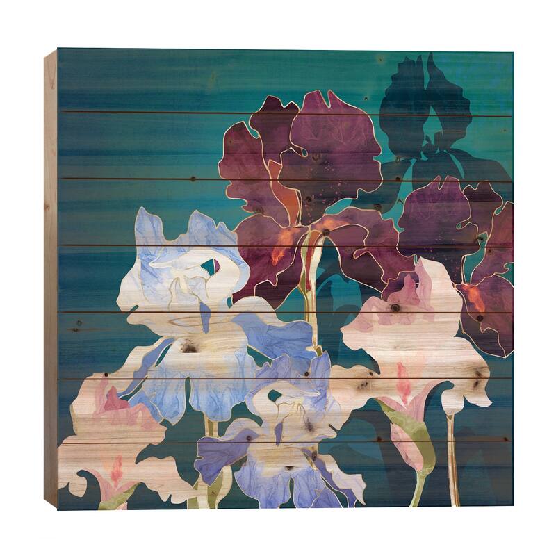 Iris Abstract Print On Wood by SpaceFrog Designs - Multi-Color - 26x26x1.5