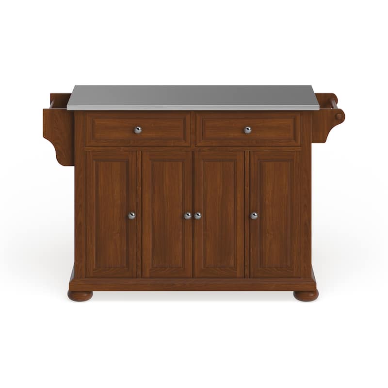 Crosley Alexandria Stainless Steel Top Full Size Kitchen Island/Cart - 18"d x 51.5"w x 34"h