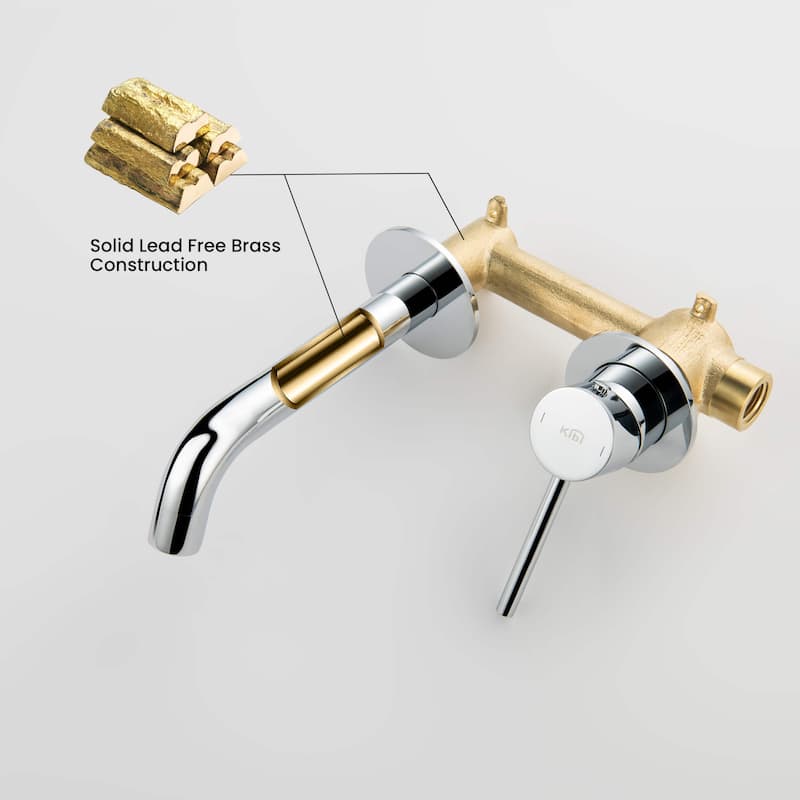 Circular Single Handle Wall Mounted Bathroom Sink Faucet