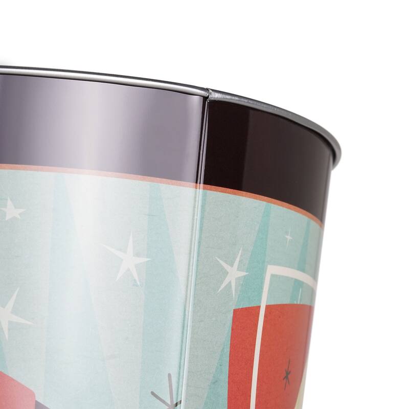 American Art Decor Decorative Metal Trash Can Garbage Bin Waste Basket