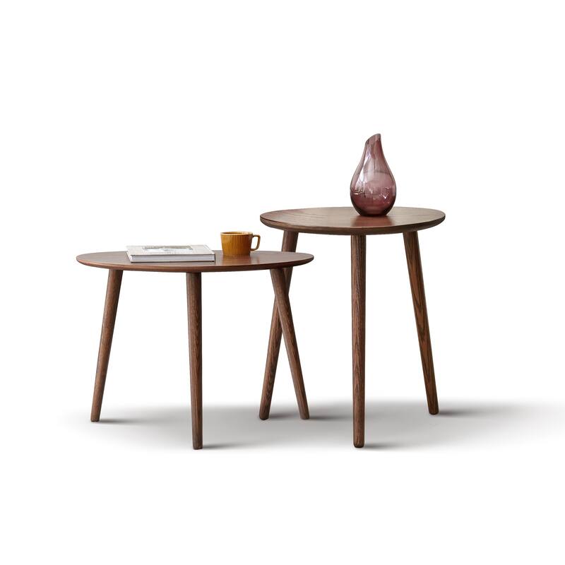 Center Table Low Table 100% Solid Oak Wood Top Plate Desk Pebble Shaped