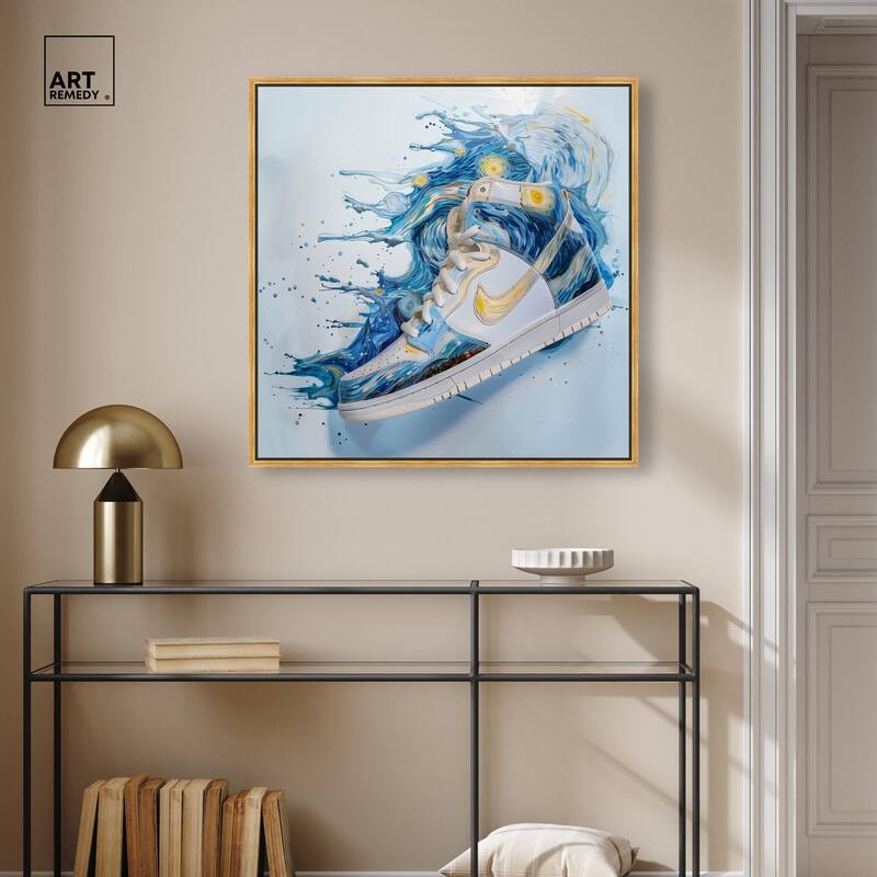 Starry Night Sneaker Splash Canvas by Art Remedy