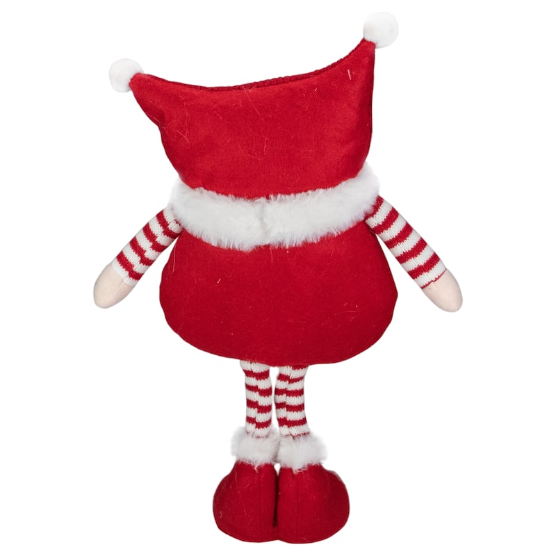 18.5" Plush Red and White Standing Tabletop Gnome Christmas Decoration