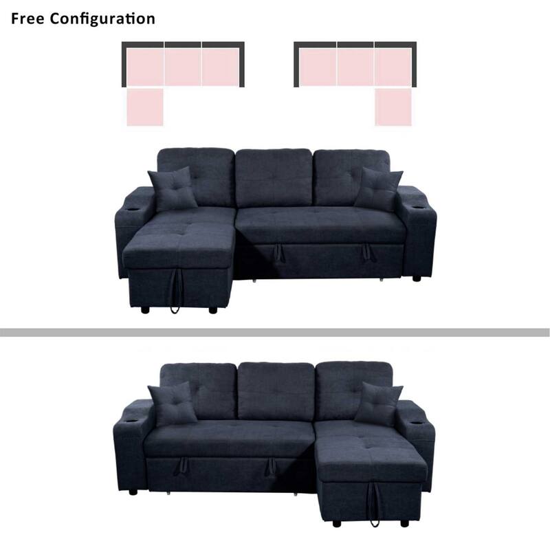 Comfortable sofa with magazine pocket,left and right interchangeable