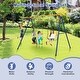 preview thumbnail 7 of 6, 4-in-1 660 lbs Heavy Duty Swing Set for Kids Aged 3-9 Years Old-Yellow - 97" x 75" x 74" (L x W x H)