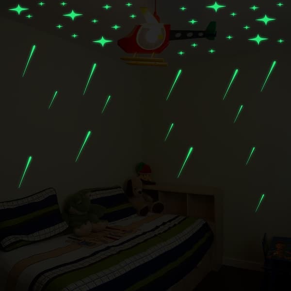 slide 2 of 5, Walplus Wall Sticker Art Glow In Dark Meteor Showers with Stars