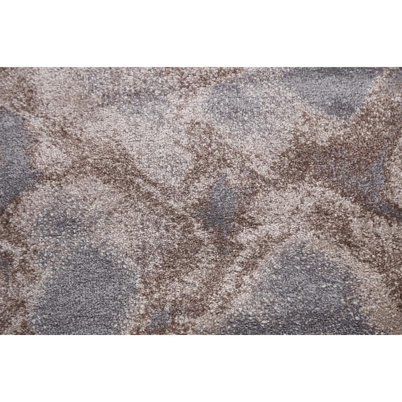 Turkish Abstract Brown Transitional Oriental Rug Contemporary Carpet