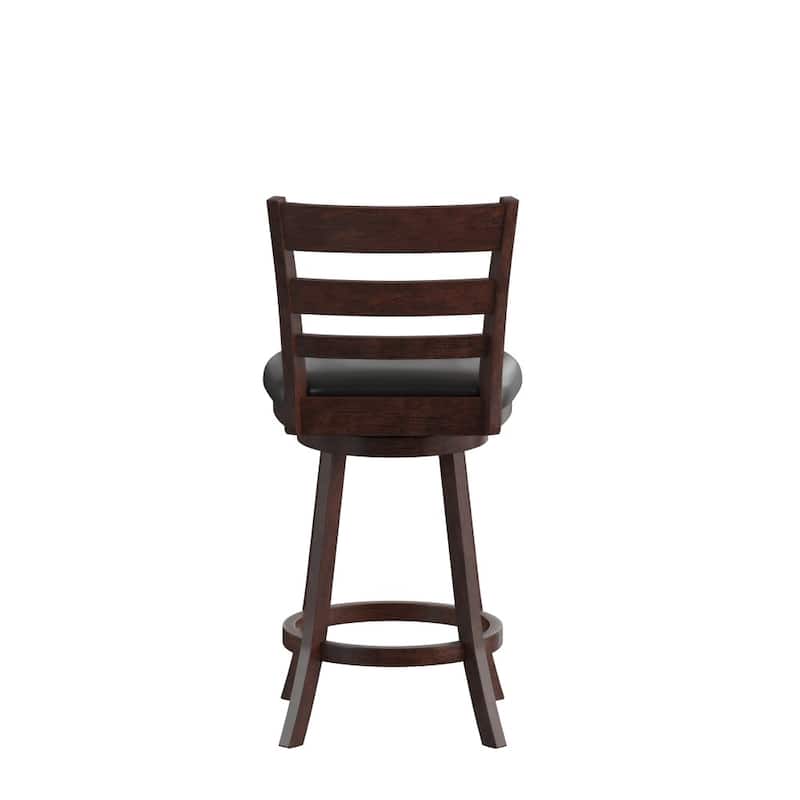 Upholstered Commercial Wooden Swivel Counter Stool