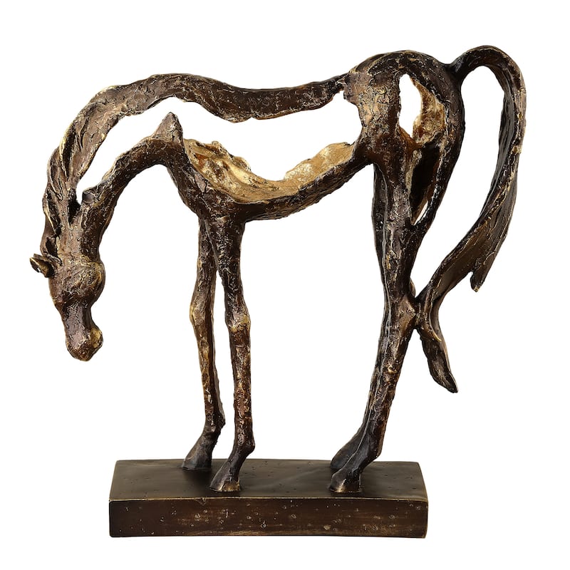Uttermost Openly Grazing Horse Sculpture - 13'' H X 13'' W X 3.75'' D