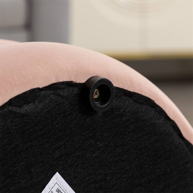 Soft Velvet Round Ottoman Footrest Stool