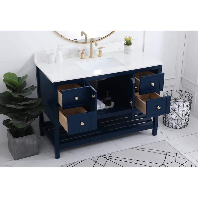 Elegant Lighting VF16448-BS Theo 48" Free Standing Single Basin Vanity