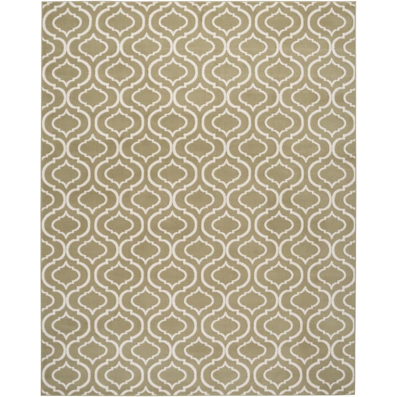 Nourison Jubilant Moroccan Trellis Area Rug - 7' 10" x 9' 10" - Olive